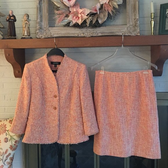 Kasper Dresses & Skirts - Petite Salmon Colored Suit
